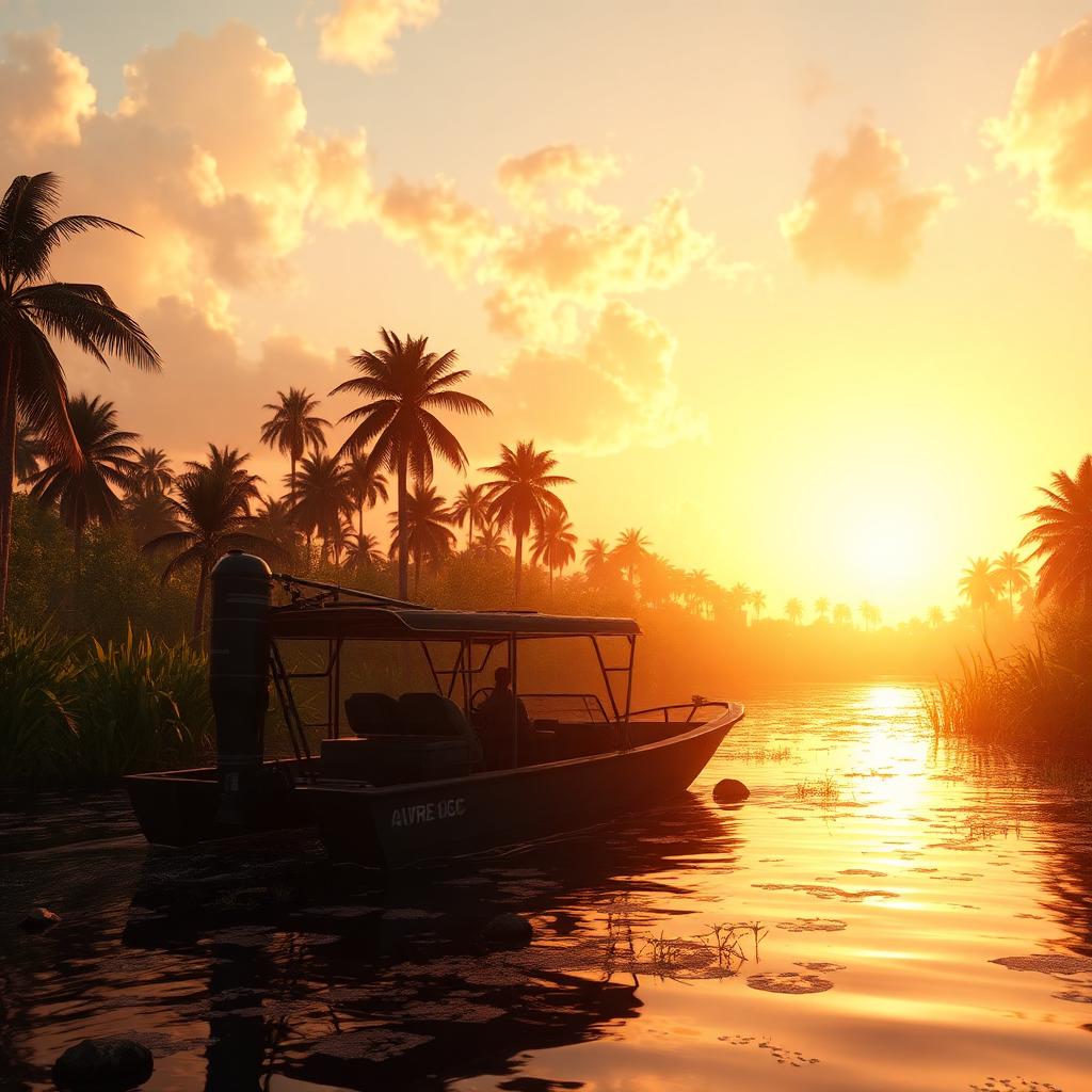 GTA 6 countdown — tropical everglades at sunset